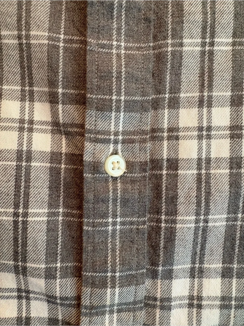 Banana Republic Gray and White Plaid Button-Down Shirt